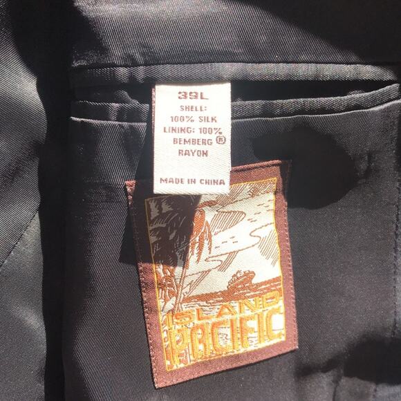 NEW Nordstrom Island Pacific 100% Silk 3 Button Black Blazer Men's Size 39L - Picture 7 of 9